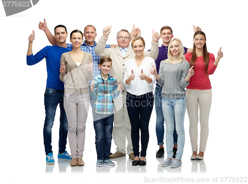 Image of group of smiling people showing thumbs up