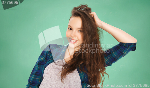Image of happy smiling pretty teenage student girl