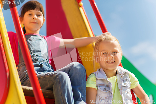 Image of happy kids on children playground