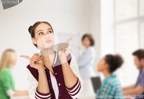 Image of happy student teenage girl at school