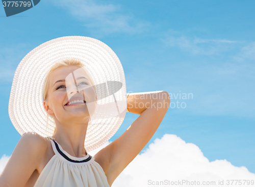 Image of beautiful woman enjoying summer outdoors