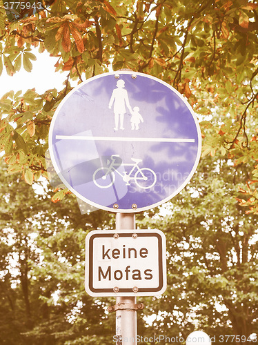Image of  Pedestrian area sign vintage