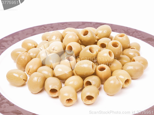 Image of Retro looking Green olives