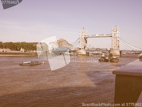 Image of Retro looking Tower Bridge in London