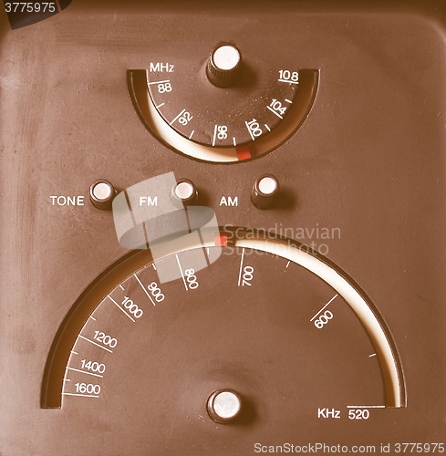 Image of  Old AM - FM radio tuner vintage