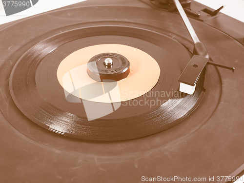 Image of  Vinyl record on turntable vintage