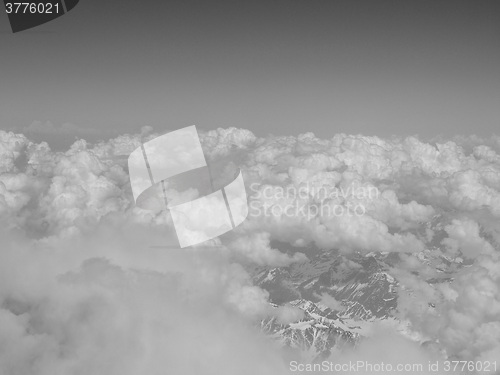 Image of Black and white Clouds on Alps