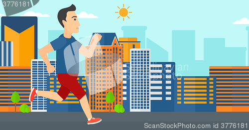 Image of Sportive man jogging.