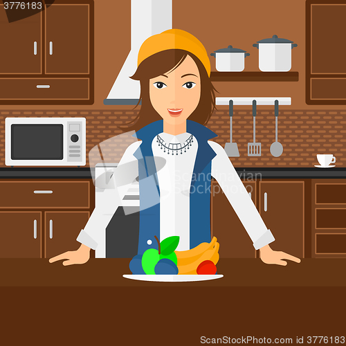 Image of Woman with healthy food.