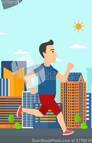 Image of Sportive man jogging.