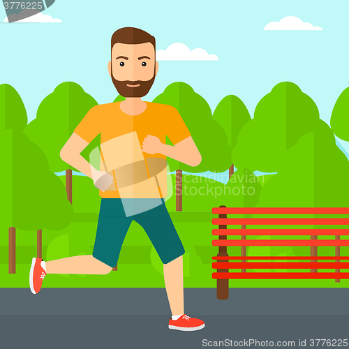 Image of Sportive man jogging.