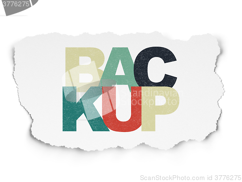 Image of Programming concept: Backup on Torn Paper background