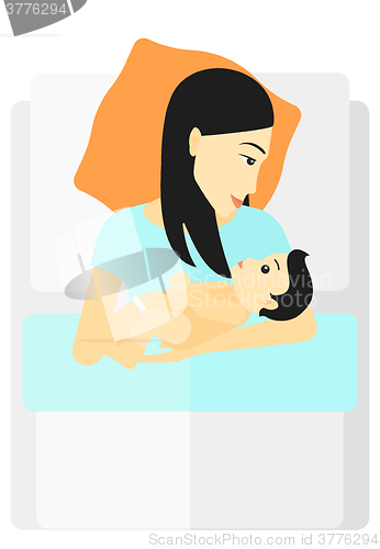 Image of Woman in maternity ward.