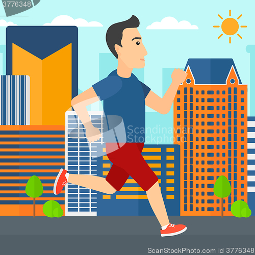 Image of Sportive man jogging.