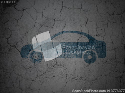 Image of Travel concept: Car on grunge wall background