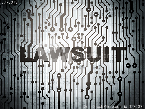Image of Law concept: circuit board with Lawsuit