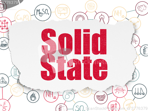 Image of Science concept: Solid State on Torn Paper background