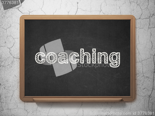 Image of Studying concept: Coaching on chalkboard background