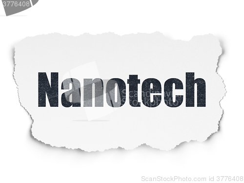 Image of Science concept: Nanotech on Torn Paper background