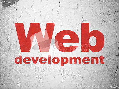 Image of Web development concept: Web Development on wall background