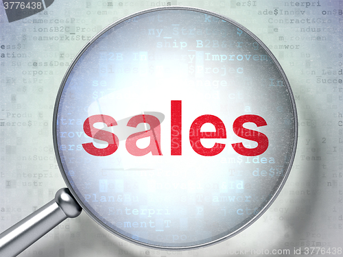 Image of Advertising concept: Sales with optical glass