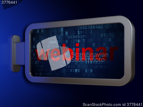 Image of Studying concept: Webinar on billboard background