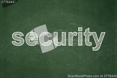 Image of Protection concept: Security on chalkboard background