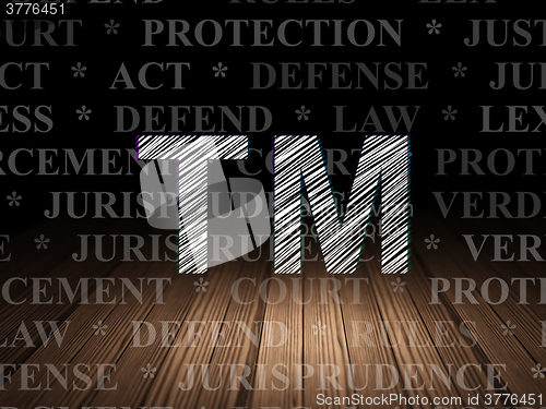 Image of Law concept: Trademark in grunge dark room