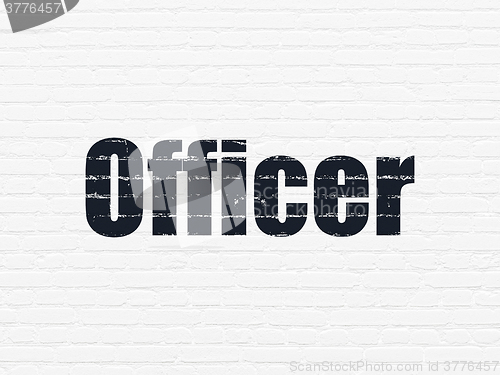 Image of Law concept: Officer on wall background