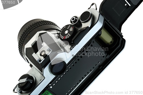 Image of Open SLR film camera