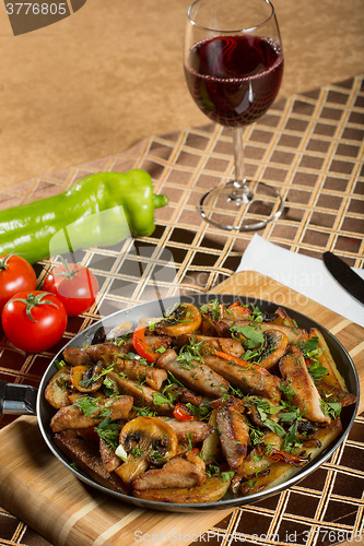 Image of roast meat in a frying pan.