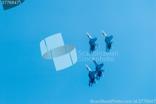 Image of Group flight of russian pilotage team on SU-27