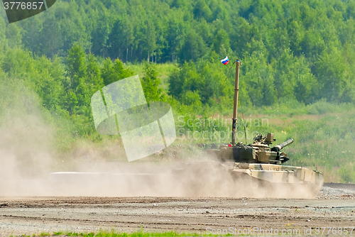 Image of Tank platoon in action. Russia