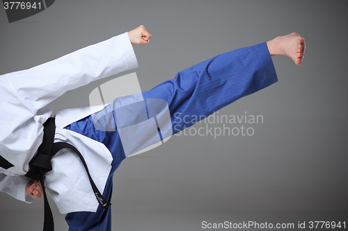 Image of The karate girl with black belt 