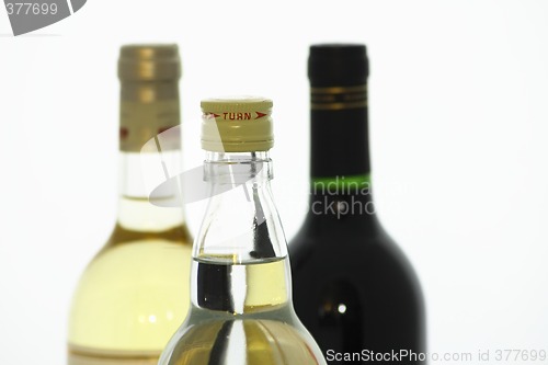 Image of white and red wine and vodka