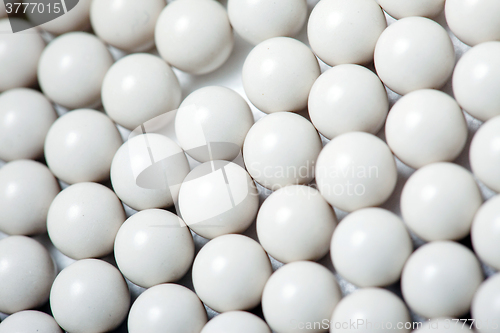 Image of white balls background, close up