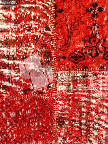 Image of Red patchwork rug