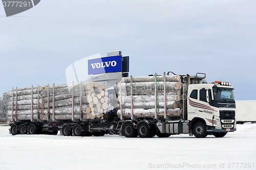 Image of Volvo FH Logging Truck Hauls Big Timber Load