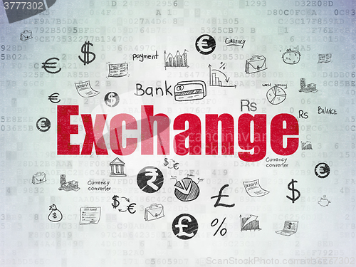 Image of Currency concept: Exchange on Digital Paper background