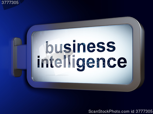 Image of Finance concept: Business Intelligence on billboard background