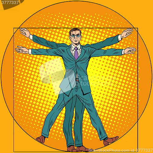 Image of businessman Vitruvian man