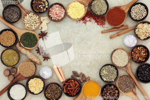 Image of Herb and Spice Abstract Border