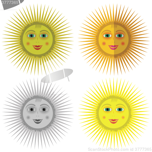 Image of Cartoon Sun Icons