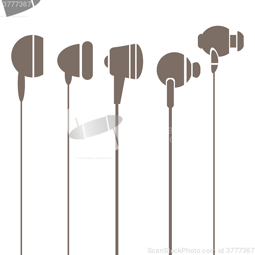 Image of Earphones Silhouettes Icons 