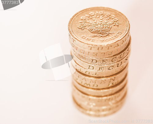 Image of  Pound coin pile vintage