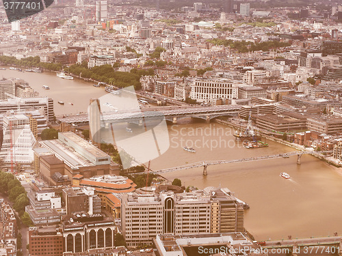 Image of Retro looking Aerial view of London