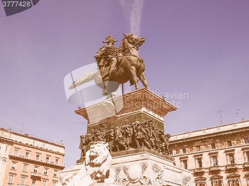 Image of Vittorio Emanuele II monument in Milan vintage