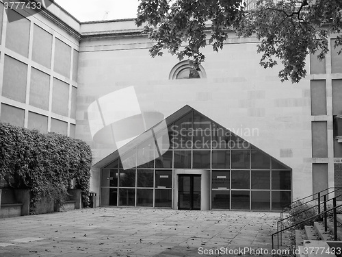Image of Black and white Tate Britain in London