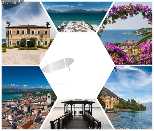 Image of The collage from views of  Lake Garda