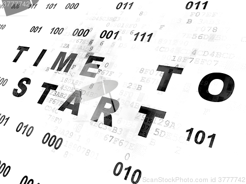 Image of Timeline concept: Time to Start on Digital background